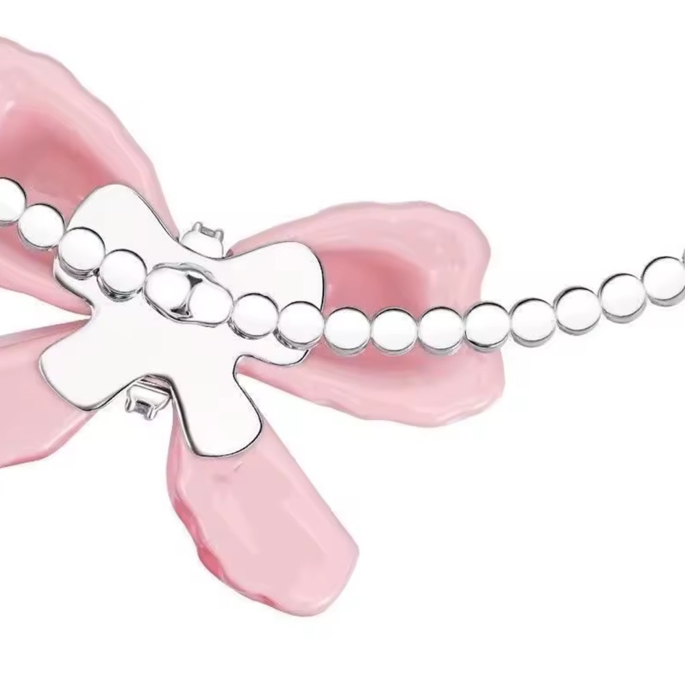 Pink Butterfly Strawberry Pendant Necklace/Chocker - Picture 3 of 3